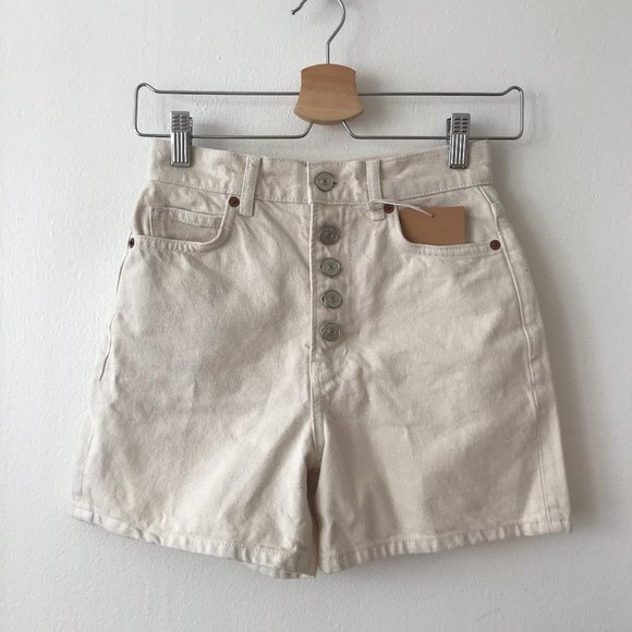 Reformation Amy Button Front Jean Shorts - Picture 4 of 8
